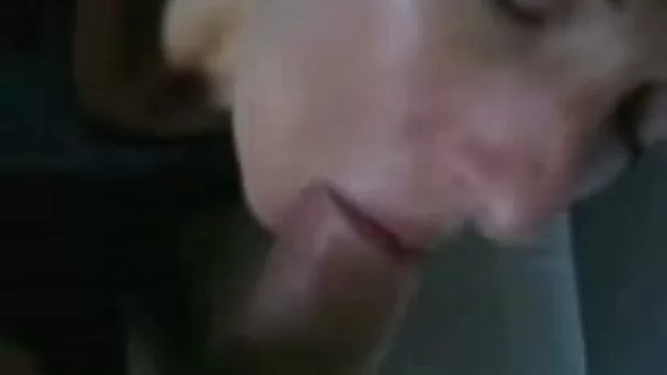 My lustful girlfriend closes eyes while polishing my cock