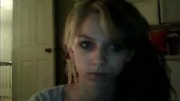 Blonde teen with flat tits spreads her legs wide apart masturbating on cam