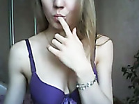 Skinny amateur bae showing her tiny titties on webcam