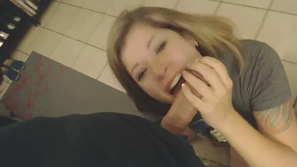 Brunette cutie wanted to be fed with delicious sperm after giving a head