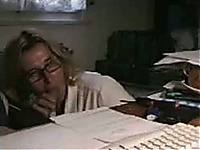Blond haired nerdy secretary provided my buddy with a blowjob
