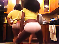 Some naughty black webcam girls were twerking their asses in panties