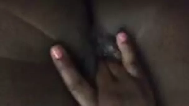 Great closeup view of my own slutty wife's hungry black pussy