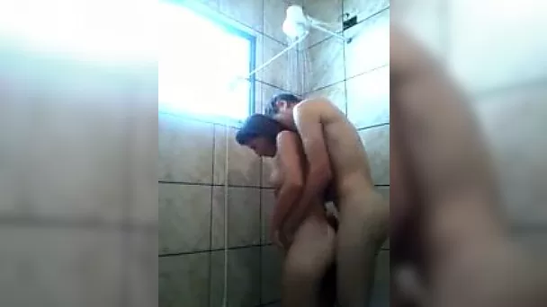 Shagging sexy Spanish teen in a doggy position in the bathroom