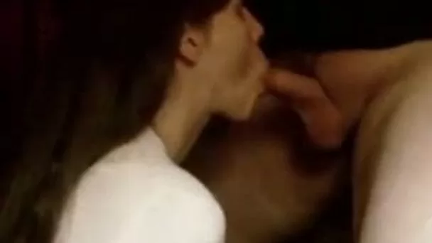 Slutty stepdaughter sucking hard dick deepthroat