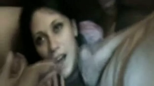 Dark haired Russian cheap whore provided three dudes with stout blowjobs