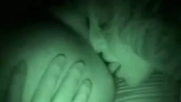Skinny blonde bitch is happy to ride my cock in the dark