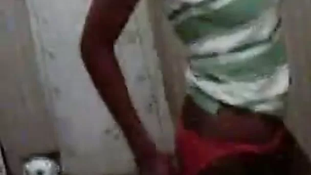 Thick ebony GF self tapes her massive booty in bathroom