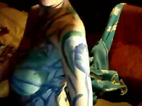 Body painting my busty girlfriend on homemade video