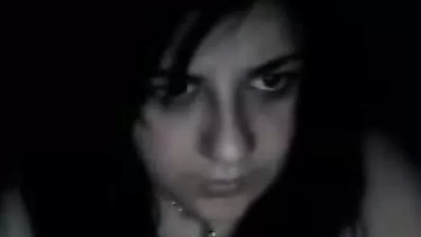 Cute and naughty teen brunette flashed her big tits on webcam