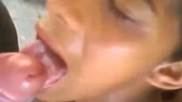 Cheap ebony Brazilian whore deepthroats my fat cock outdoors