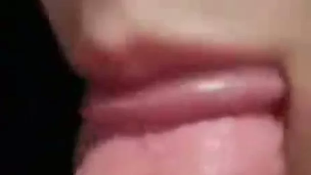 Closeup homemade video of my sexy babe giving me blowjob till I cum