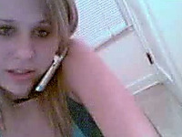 Nasty blond teen talks with her BF showing me her goodies on webcam