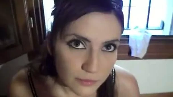 Cute brunette Moroccan prostitute gives head and handjob