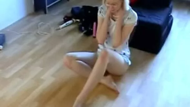 Incredible and fresh blondie with small tits and plump booty
