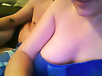 Lewd pallid nympho showed off her nice juicy titties on webcam