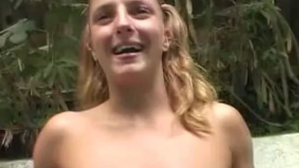 Filthy blonde college girl shows off her goodies and masturbates on cam