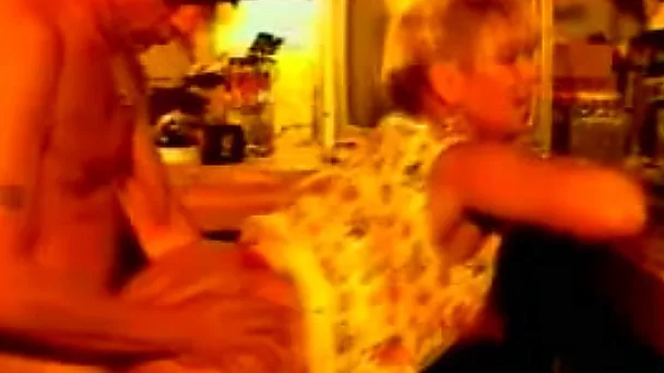 Blonde curvy old woman banged in doggy style position