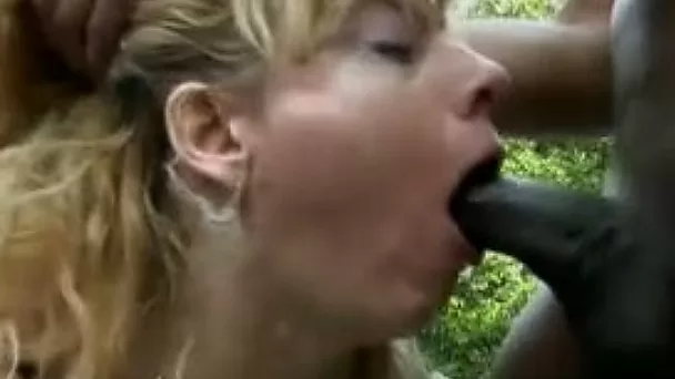 Blonde mature white lady wants to feed on a real big black shaft