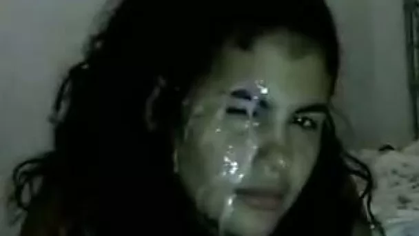 Huge messy facial for my flamboyant Indian girlfriend