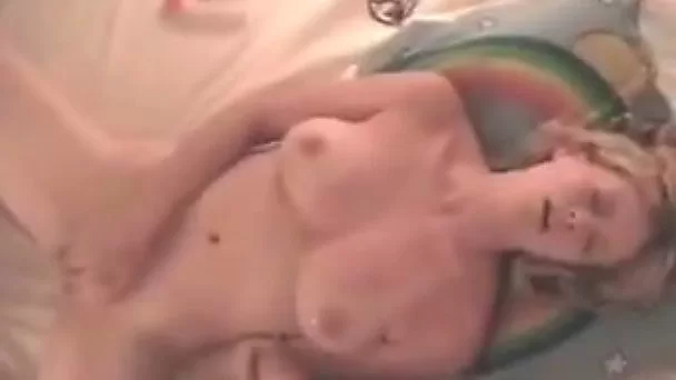 Sweet aroused blonde wife rubs her bald pussy with pleasure