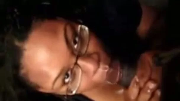 My milfie ebony girlfriend is on her knees giving me head