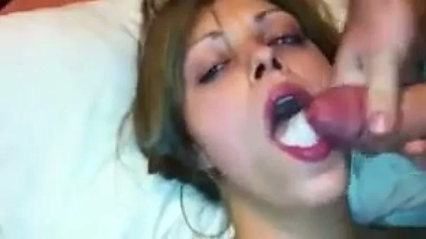 My buddy got quite a nice blowjob from all natural slutty brunette