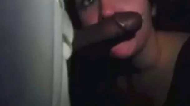 Amazing slutty white chick exposed her BBC sucking skills in the club toilet