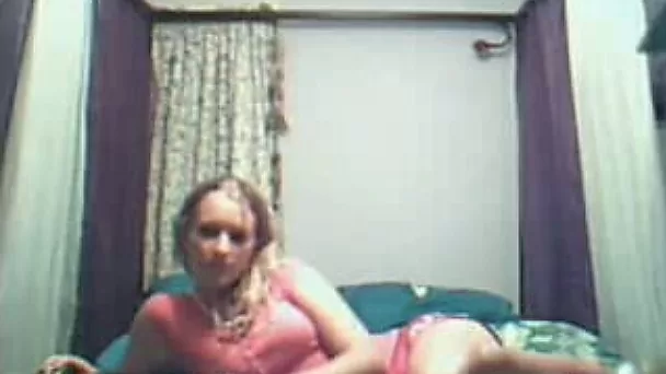 Webcam session with one young curvy haired girl, she rubbed her clit