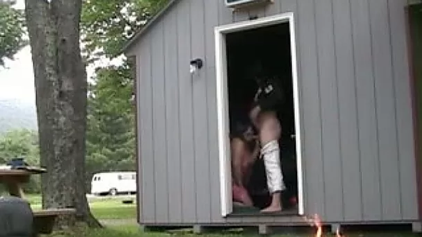 I caught dude getting a blowjob on camping