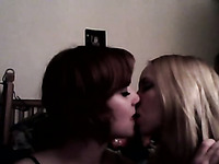 Two frisky Russian lesbians stroke their shaved cunts for me