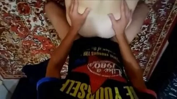 Dope super hot MMF threesome with sweet and fresh brunette gal