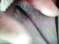 Nice closeup of friend tickling wet shaved pussy of his charming wifey