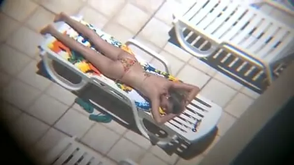 My buddy peeked on torrid tanned babe lying on the deck chair by the pool