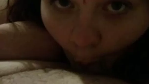 Sucking mature guys pathetic small dick in amateur video