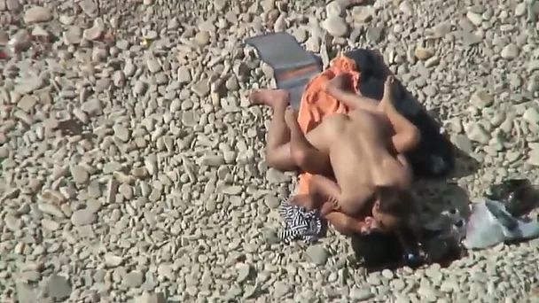 Shameless girl gets fucked bad doggystyle on a beach