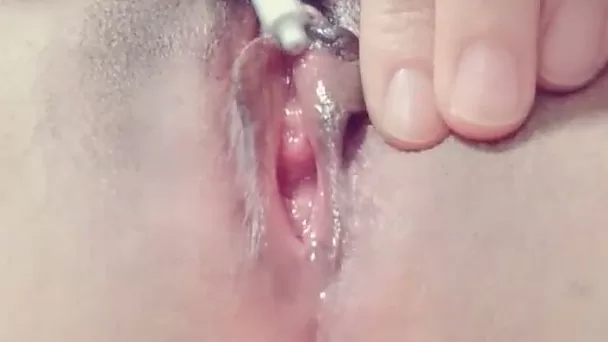 Close up sex video with me tickling my clit to orgasm