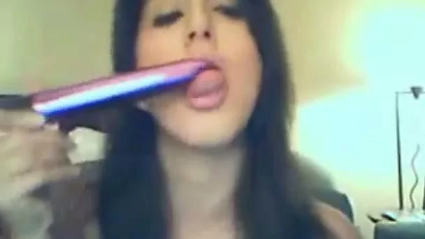 My hot girlfriend teasing me on webcam with her big boobs and her dildo