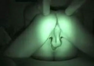 Missionary style fucking my wife on night vision camera
