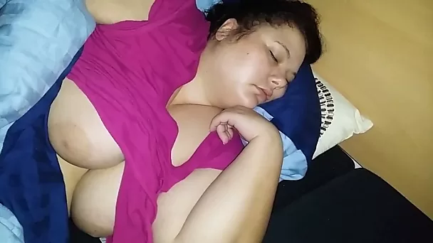 BBW slut cum on fat tits