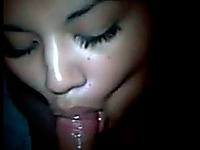 Majestic girlfriend with soft lips sucking cock in the dark