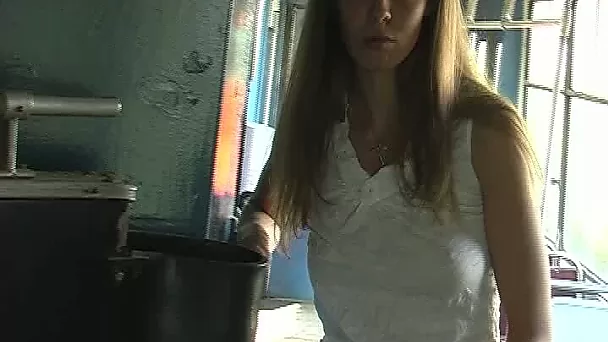 Mesmerizing and busty in public transport flashes her tits and pussy