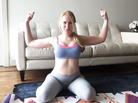 This blonde is always in the mood for some yoga fun and I love her fine ass