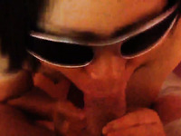 Ardent black head in sunglasses worked on my own strong cock