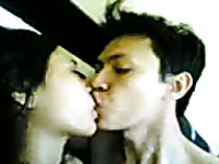 Lusty Bangladeshi amateur slender black head kisses her BF and gets poked