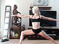 Hottest yoga session I've ever watched and this blonde looks so fuckable