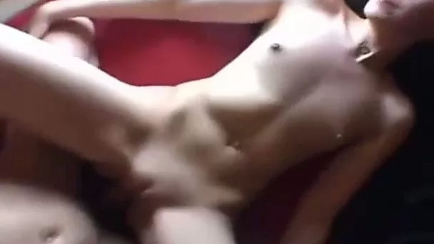 Svelte dark haired natural nympho got her shaved tight pussy poked mish