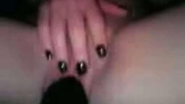 I drilled slick pussy of Portuguese skank with fat dildo