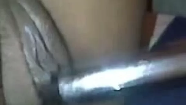 Amateur black teen plays with sex toy