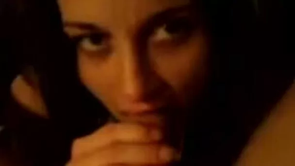 She is smiling while sucking my cock on the POV clip